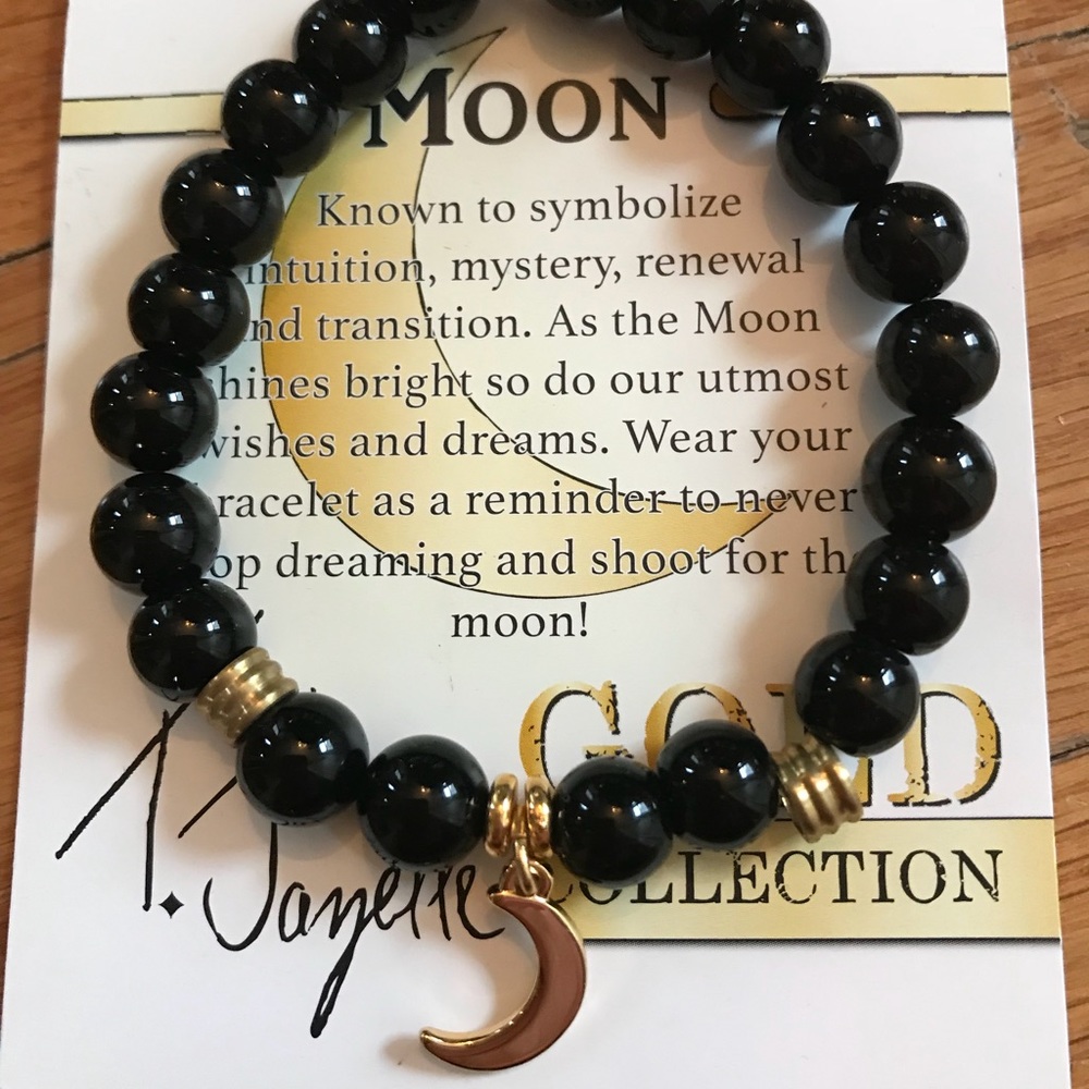 T Jazelle onyx gemstone moon bracelet